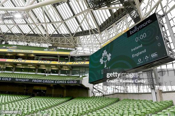 Dublin , Ireland - 18 March 2023; A general view before the Guinness Six Nations Rugby Championship match between Ireland and England at Aviva...