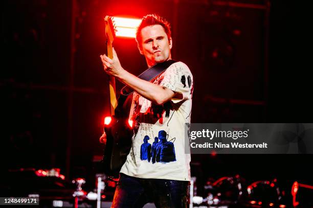 Matt Bellamy of Muse performs at the Muse Will of the People Tour 2023 held at Madison Square Garden on March 17, 2023 in New York City.