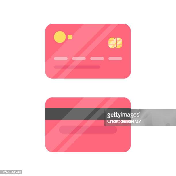 kreditkarte icon flaches design. - credit card stock-grafiken, -clipart, -cartoons und -symbole