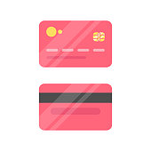 Credit Card Icon Flat Design.