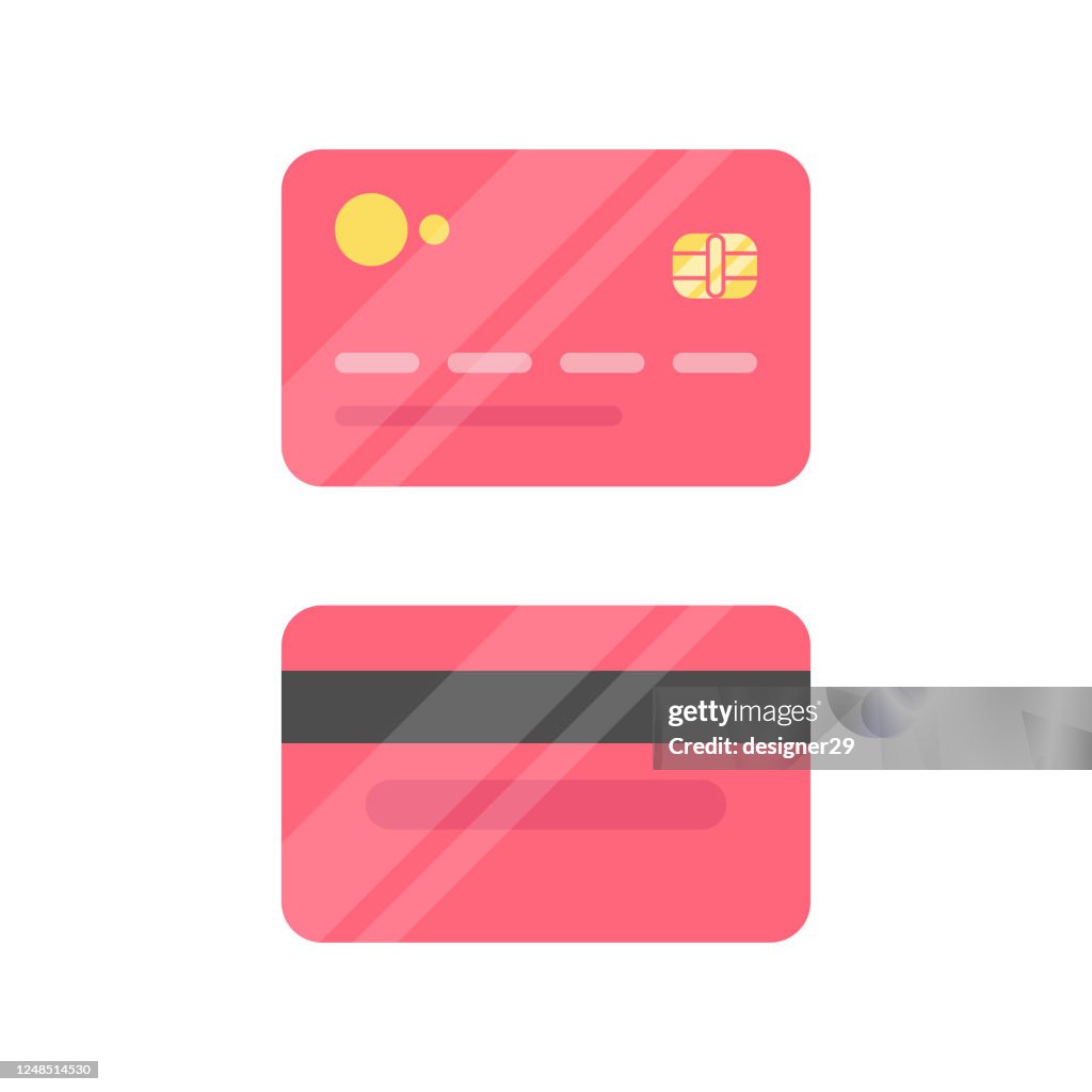 Credit Card Icon Flat Design.