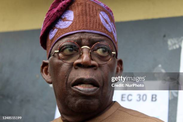 Asiwaju Bola Ahmed Tinubu, President-elect, arrives polling unit during the 2023 Governorship and State House of Assembly at Alausa, Ikeja, Lagos on...