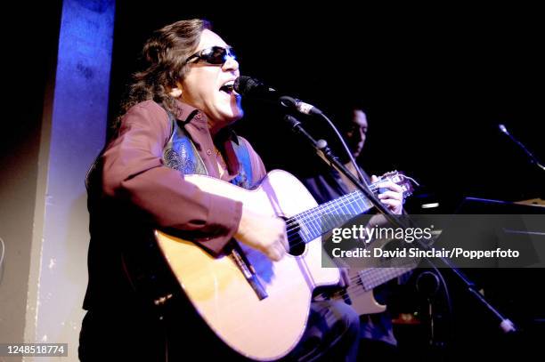 Puerto Rican singer and guitarist Jose Feliciano performs live on stage at the Jazz Cafe in Camden, London on 11th October 2002.