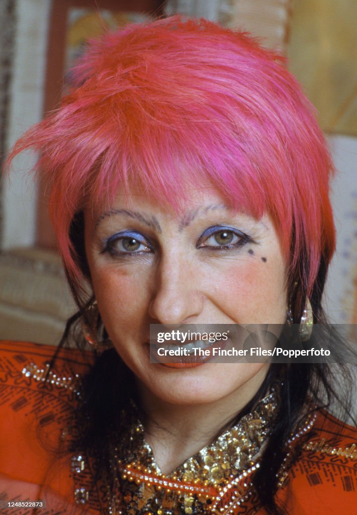 Zandra Rhod British fashion designer Zandra Rhodes at home in London, circa 1986 ...