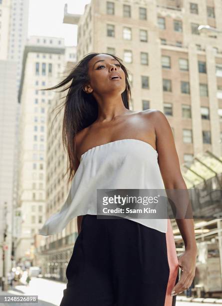 Actress Melanie Liburd is photographed for Glass Magazine on June 28, 2017 in New York City. PUBLISHED IMAGE.