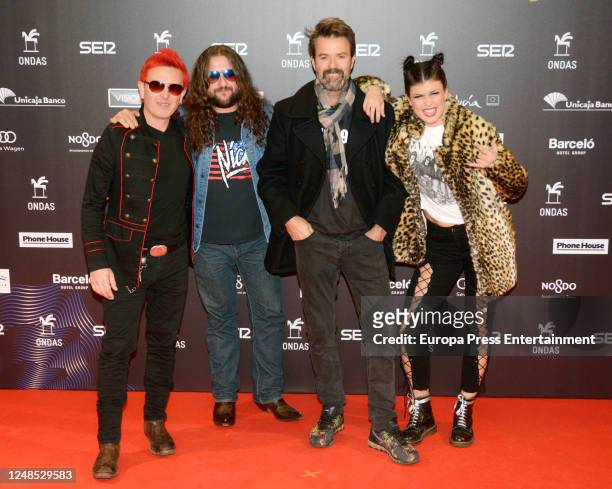Pau Dones and Jarabe De Palo music band attend the 63th Ondas Gala Awards 2016 at the FIBES on December 12, 2017 in Seville, Spain.