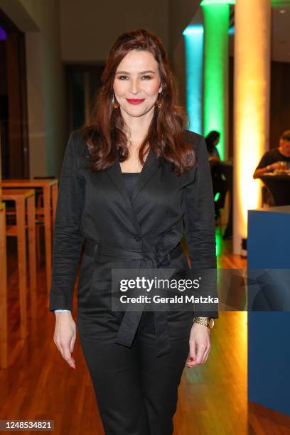 Katrin Bauerfeind attends the "Wir Können Auch Anders" photocall at Vertretung des Landes Brandenburg beim Bund on March 18, 2023 in Berlin, Germany.