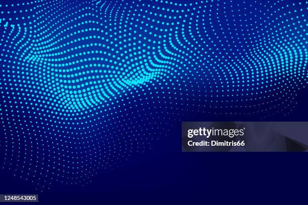 abstract waving technology background. abstract dotted design template. - abstract wireframe stock illustrations