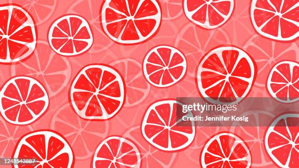 fresh and summery grapefruit pattern illustration, horizontal - grapefruit juice stock illustrations
