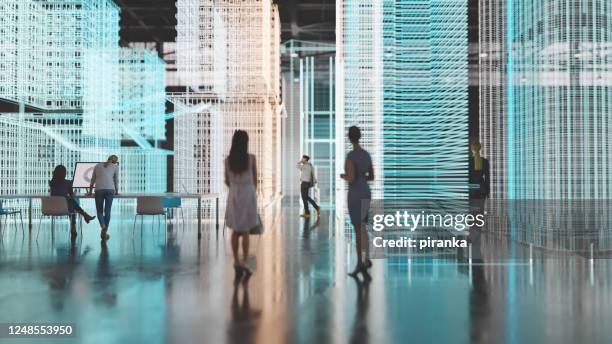 augmented reality simulatie van nieuwe gebouwen - toegevoegde realiteit stockfoto's en -beelden