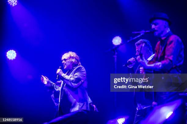 German singer Tobias Künzel of the band Die Prinzen performs live on stage during a concert at Max-Schmeling-Halle on March 18, 2023 in Berlin,...