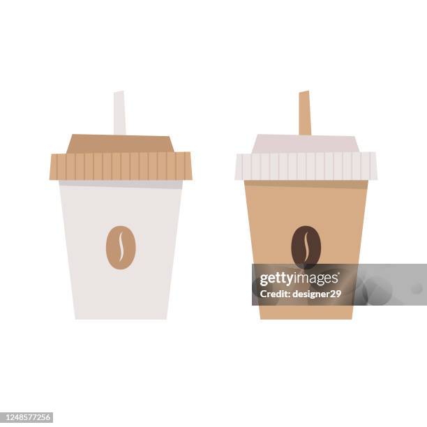 paper coffee cup icon vector design. - heating cooling stock illustrations