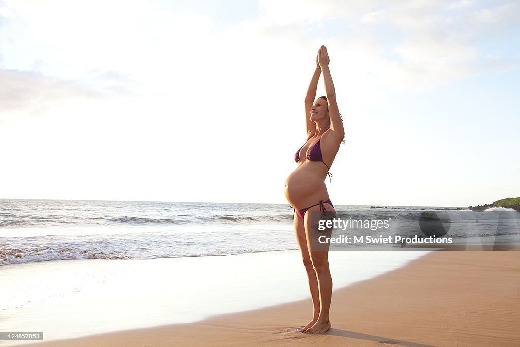 Pregnant woman doing yoga