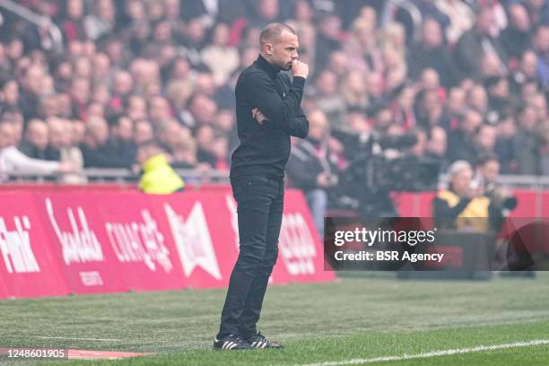 Head Coach John Heitinga of Ajax during the Dutch Eredivisie match between Ajax and Feyenoord at Johan Cruijff ArenA on March 19, 2023 in Amsterdam,...