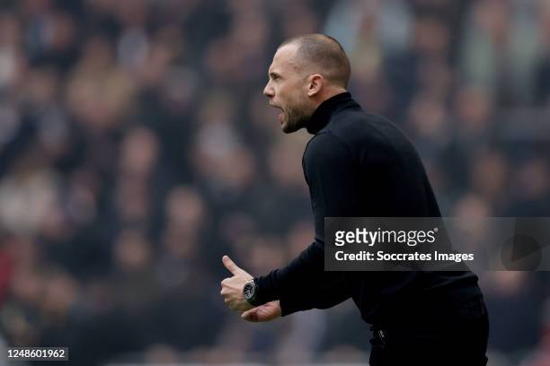 Coach John Heitinga of Ajax during the Dutch Eredivisie match between Ajax v Feyenoord at the Johan Cruijff Arena on March 19, 2023 in Amsterdam...