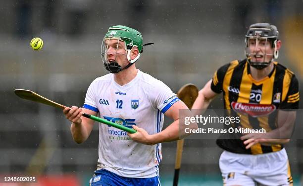 Kilkenny , Ireland - 19 March 2023; Jack Prendergast of Waterford in action against David Blanchfield of Kilkenny during the Allianz Hurling League...