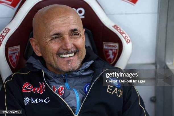 Luciano Spalletti, head coach of Ssc Napoli looks on during the Serie A match between Torino FC and SSC Napoli at Stadio Olimpico di Torino on March...