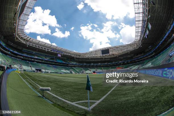 General view of the stadium before the match between Palmeiras and Ituano as part of Semi-finals of Campeonato Paulista at Allianz Parque on March...