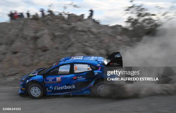 Greek driver Jourdan Serdiridis and Belgian co-driver Frederic Miclotte Carrera of M-Sport Ford World Rally Team compete during the WRC Guanajuato...