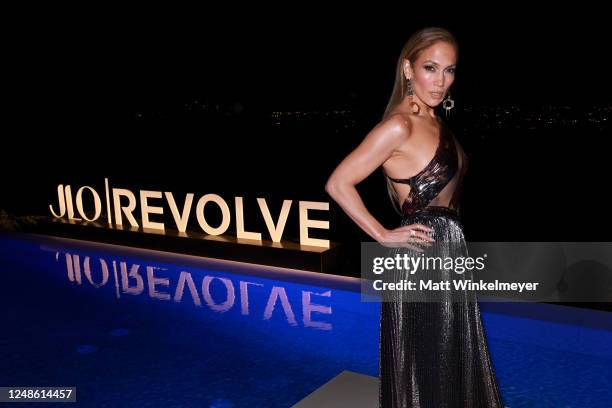 Jennifer Lopez attends the launch of JLo Jennifer Lopez for Revolve Collection at a private residence on March 18, 2023 in Beverly Hills, California.