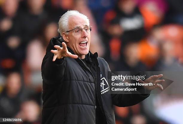 Blackpool's Manager Mick McCarthy during the Sky Bet Championship between Blackpool and Coventry City at Bloomfield Road on March 18, 2023 in...