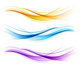 Set of color abstract wave design element