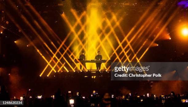 Deadmau5 and Kaskade of Kx5 perform onstage at Billboard Presents The Stage at SXSW held at the Moody Amphitheater at Waterloo Park on March 18, 2023...