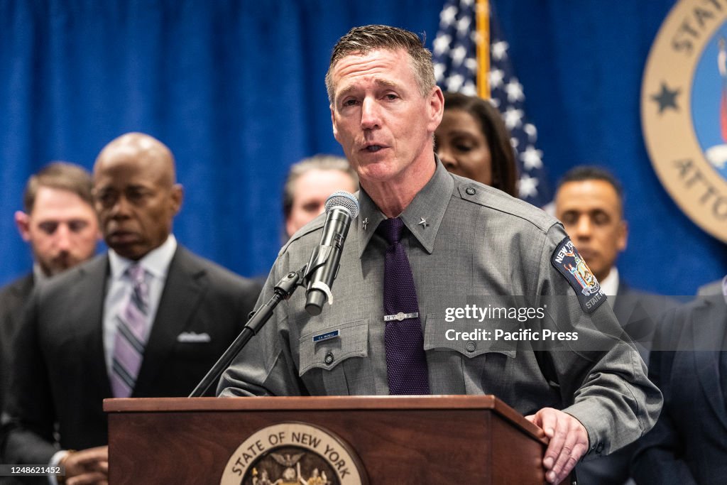 Steven Signorelli State Police Acting Superintendent Steven Nigrelli speaks at Attorney ...