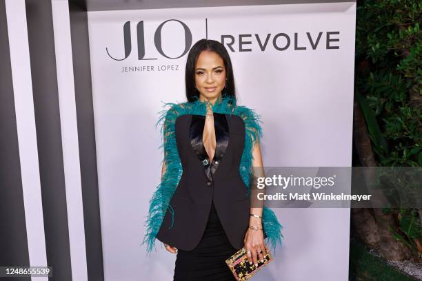 Christina Milian attends the launch of JLo Jennifer Lopez for Revolve Collection at a private residence on March 18, 2023 in Beverly Hills,...