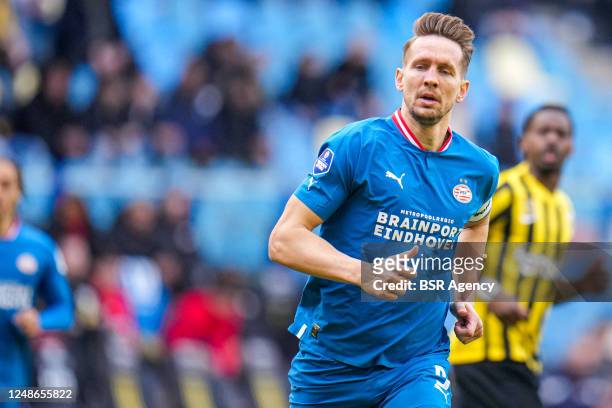 Luuk de Jong of PSV during the Eredivisie match between Vitesse and PSV at the GelreDome on March 19, 2023 in Arnhem, Netherlands