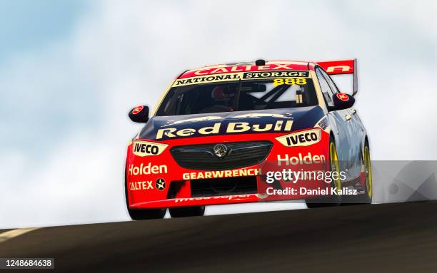 Craig Lowndes drives the Red Bull Holden Racing Team Holden Commodore ZB during practice for round 10 of the Supercars All Stars Eseries at Mount...