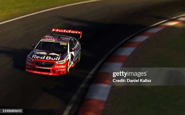 Craig Lowndes drives the Red Bull Holden Racing Team Holden Commodore ZB during practice for round 10 of the Supercars All Stars Eseries at Mount...