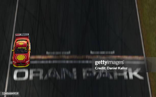 Fabian Coulthard drives the Shell V-Power Racing Team Ford Mustang during practice for round 10 of the Supercars All Stars Eseries at Oran Park...