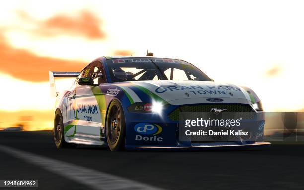 Will Davison drives the Oran Park Town Ford Mustang during practice for round 10 of the Supercars All Stars Eseries at Oran Park Raceway on June 10,...