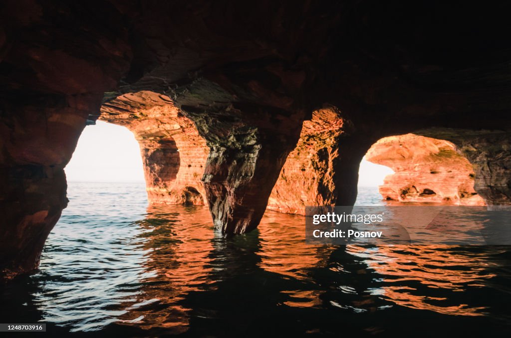 Sea caves of Devils Island at Apostle Islands