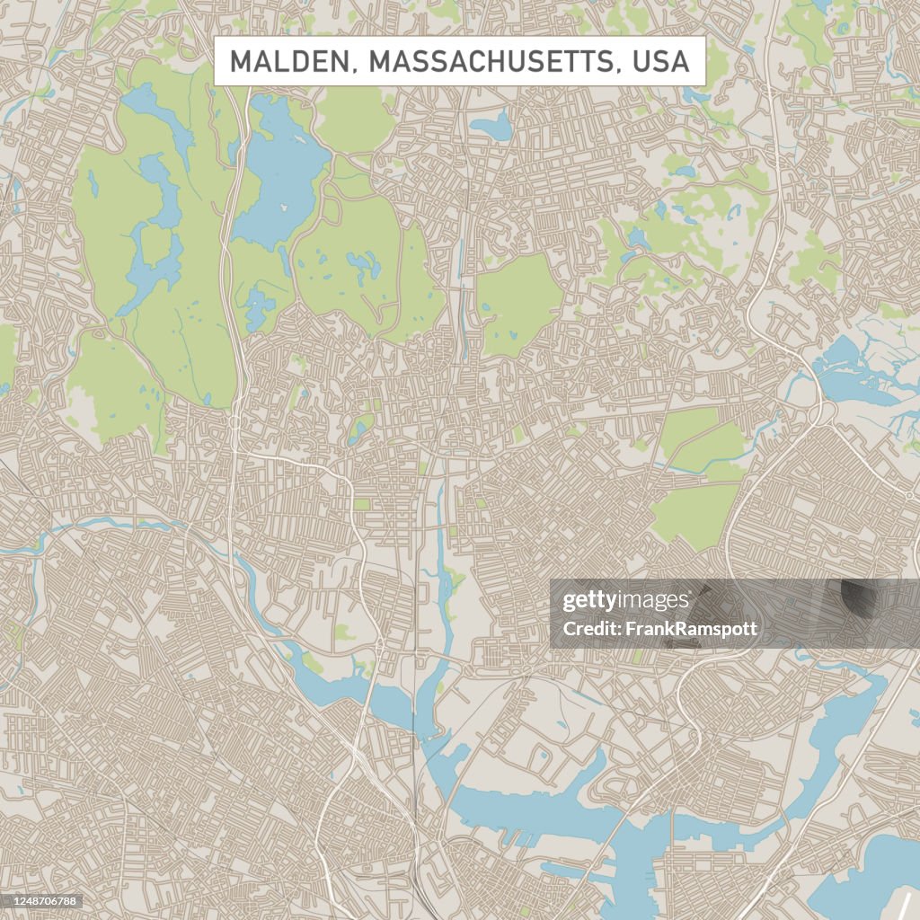 Malden Massachusetts US City Street Map