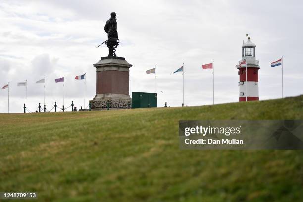 Statue of Sir Francis Drake is seen on Plymouth Hoe on June 10, 2020 in Plymouth, England. Plymouth City Council has come under pressure to remove...