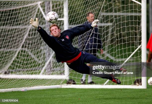Graham Stack of Arsenal during an Arsenal training sesson on September 12, 2003 in St. Albans, England.