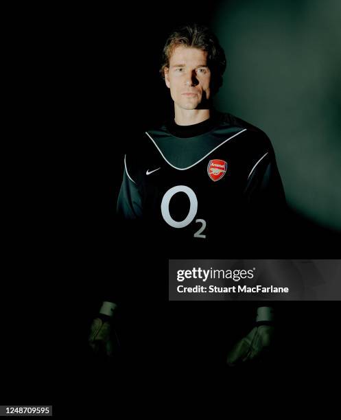 Jens Lehmann of Arsenal during an Arsenal magazine photoshoot at the Arsenal Training Ground on December 9, 2003 in St. Albans, England.