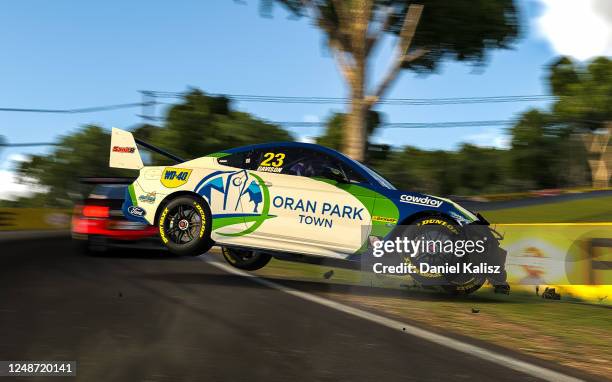 Will Davison drives the Oran Park Town Ford Mustang during round 10 of the Supercars All Stars Eseries at Mount Panorama, Bathurst on June 10, 2020...