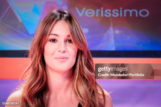 Italian presenter Silvia Toffanin during the television broadcast Verissimo. Milan , September 15th, 2010