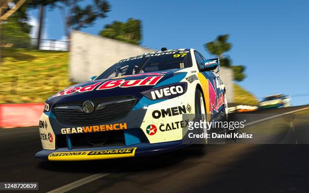 Shane van Gisbergen drives the Red Bull Holden Racing Team Holden Commodore ZB during round 10 of the Supercars All Stars Eseries at Mount Panorama,...