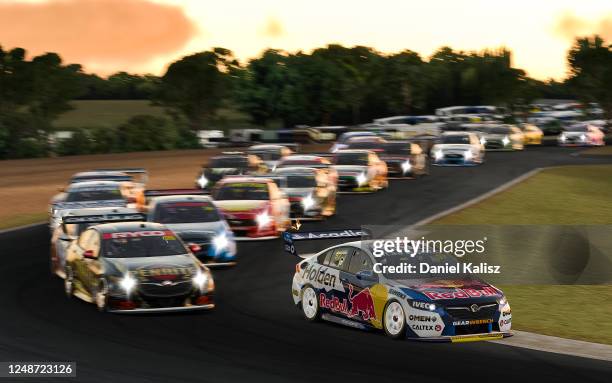 Shane van Gisbergen drives the Red Bull Holden Racing Team Holden Commodore ZB during round 10 of the Supercars All Stars Eseries at Oran Park Racway...
