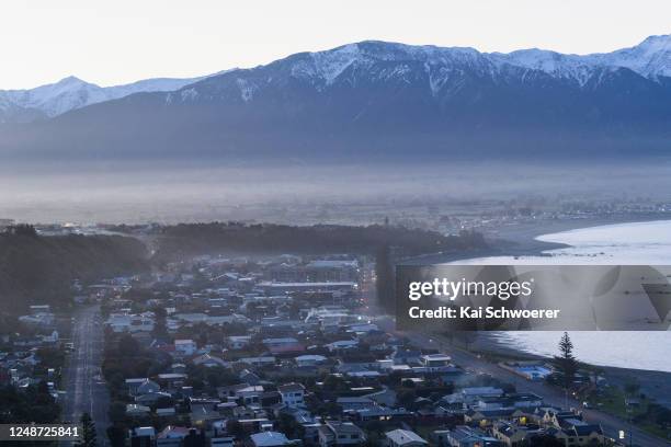 General view of Kaikoura on June 10, 2020 in Kaikoura, New Zealand. New Zealanders are adjusting as life begins to return to normal following the...