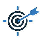 Business goal or target icon, dart board