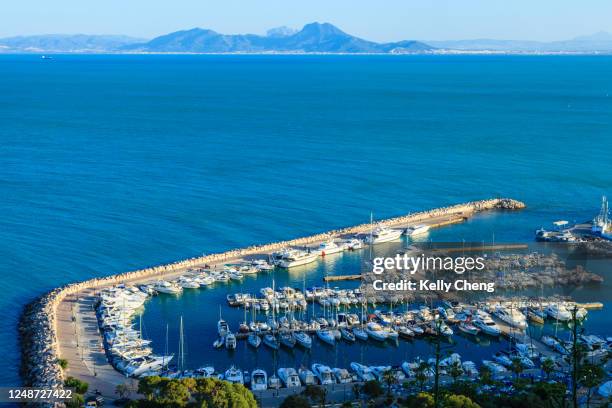 view of harbour from sidi bou said - チュニス ストックフォトと画像