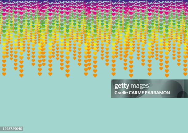drawing pattern with hearts - fuchsia flower stock illustrations