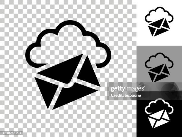 letter cloud computing icon on checkerboard transparent background - multi cloud tech stock illustrations