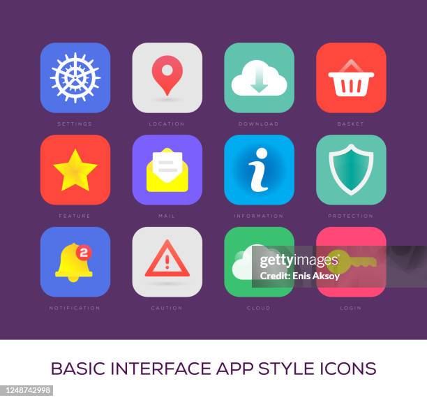 basic interface app style icons - yuan symbol stock illustrations