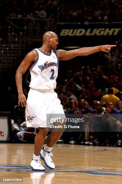 Bryon Russell of the Washington Wizards plays against the New Orleans Hornets on February 1, 2003 at the MCI Center in Washington, DC. NOTE TO USER:...